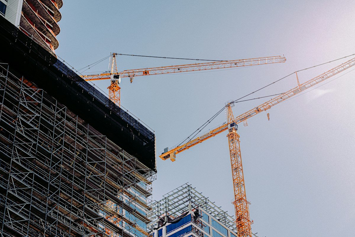 Cranes on a construction site