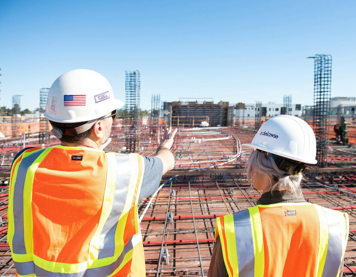 Construction managers on site