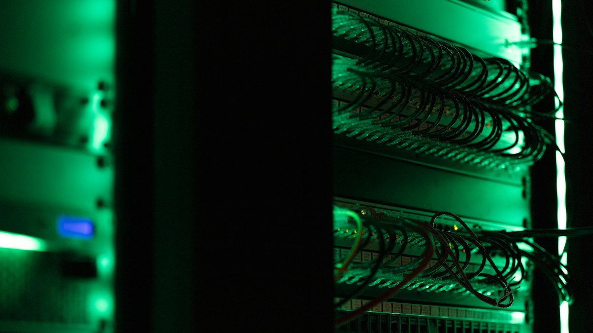 Server rack in a data center